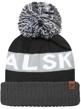 SEALSKINZ Foulden Water Repellent Bobble Hat, Black, L/XL