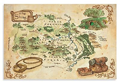 Mittelerde Karte Herr der Ringe Poster (12) Wandkunst Poster Drucke Wohnkultur Bild Leinwand Gemälde Poster 40 x 60 cm