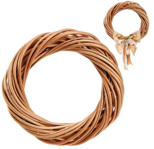 KADAX Dekokranz, Ideal als Türkranz, Kranz aus Naturweide, Rattankranz, Tischkranz, Naturkranz, Weidenring, Weidenkranz, zum Dekorieren von Fenstern (Braun 40cm)