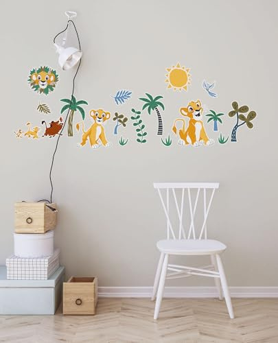 Disney Wandtattoo - Lion King Faraway Oasis - Größe 50 x 70 cm, 2 Bogen - Kinderzimmer, Wandsticker, Wandaufkleber
