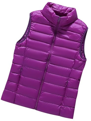 Gilet Piumino Leggero Imbottito Donna Trapuntato Giubbotto Smanicato Invernale Senza Maniche Viola S
