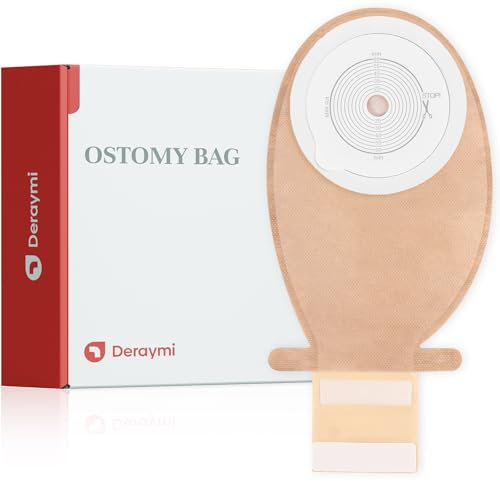 DERAYMI 20 pcs poche de colostomie, une seule pièce sac de colostomie, colostomie poche pour iléostomie stomie soins de la stomie, Max 65 mm, fermeture crochet et boucle