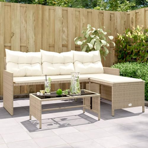 Festnight Gartenlounge Outdoor Klein Rattan Balkon Ecklounge Links Balkon Lounge L Form Loungemöbel Terrasse Polyrattan Lounge Sofa Outdoor Gartensofa Balkonmöbel Eckbank Garten Gartenmöbel Set