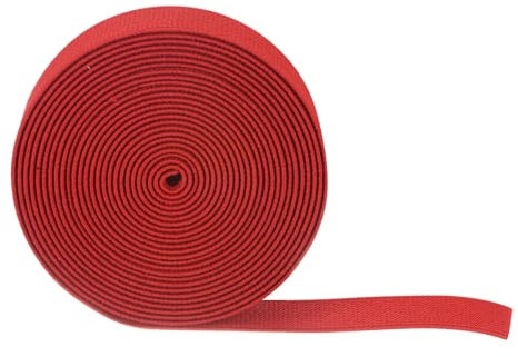 QUARKZMAN 5 Stück Gummiband 25mm Breite Gummibänder Nähen 5 Meter Lang, Hosengummi Elastisches Band Flachgestricktes Rubber Gummilitze für DIY-Projekte Kunsthandwerk Stoffe, Rot