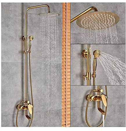 Goldfarbenes Badezimmer-Duschset mit Handbrause, 3 Funktionen, Duscharmatur,