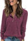 Tanmolo Damen Leichte Strickpullover Langarm Henley Shirt Herbst lässig Rundhals-Knöpfe Elegant Sweatshirt Tunika Tops Burgunderrot, XL