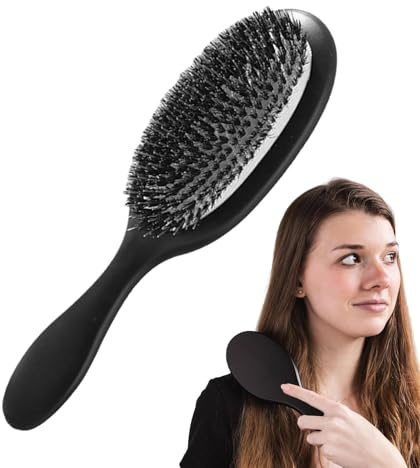 Haarbürste, Ölspender, Haarbürste gegen Haarbruch | Haarbürste gegen Frizz, Haarbürste mit Borsten ohne Spitze, Haarpflege für Männer und
