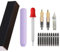 SIPLIV Majohn Wancai Mini Fountain Pen Pocket-Size Travel Pen Iridium Fine Nib Fountain Pen with 3 Pen Nibs, Short Size Eyedropper and 20 Black Ink Cartridges - Purple