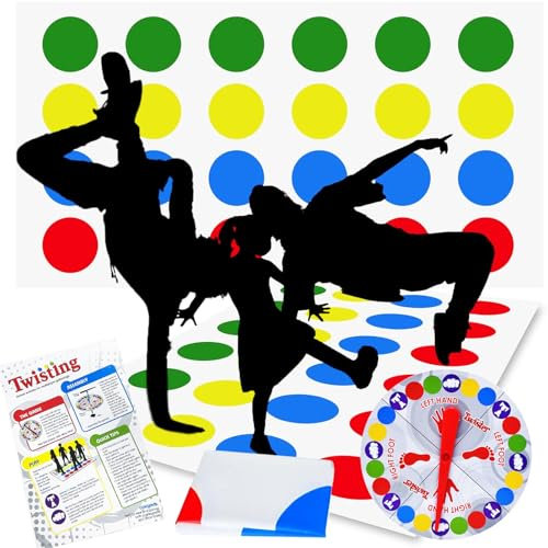 Powmag Twister Spiel für Kinder & Erwachsen, Kindergeburtstag Spiele Ab 6 Jahre, Bodenspiel mit Spielmatte, Twisting Spiele, Partyspiele, Familienspiel, Lustiges Twister Game Für Drinnen Und Draußen
