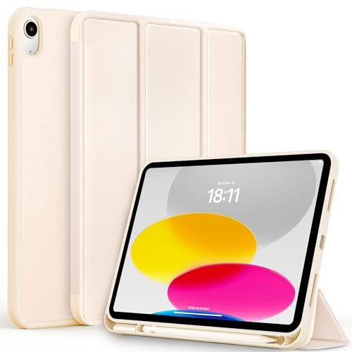 CACOE Hülle für iPad A16 11. Generation 2025 /ipad 10. Generation 10.9 Zoll mit Stifthalter, Dünne Weicher TPU Rückseite Schutzhülle mit Auto Schlafen/Wachen - Polarstern