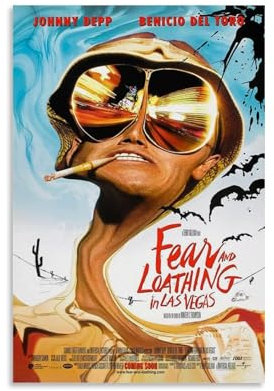 Poster Fear And Loathing in Las Vegas, Pop-Room-Ästhetik, Retro-Leinwand, Wandgemälde, Raumdekoration, Inspirationsposter, Galerie, Wandgemälde, Fächer, Geschenke, Schlafzimmer, Raumdekoration, 30 x