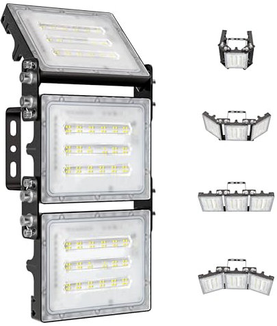 STASUN Mini-Serie 150W LED Außenfluter, 15000LM 6000K Tageslichtweiß IP66 wasserdicht, Stadionstrahler, 3-fach verstellbarer Sicherheitsstrahler für Höfe, Terrassen, Straßen
