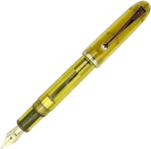 Gullor Acrylic Fountain Pen Heartbeat Tip, Transparent Yellow, Fine Nib (0.5mm)