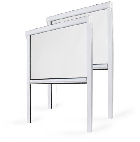 Mosquitera Enrollable Ventana de PVC Ajustable (2, Anch. 1500mm x Alt. 1600mm)