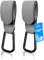 Bdwing Ganci per Passeggino Porta Borse in Pelle, 2 Pezzi Universali Accessori Passeggino per Appendere Borse, Zaini e Borsa della Spesa, Antiscivolo, Cuciture Forti (Grigio Argento)