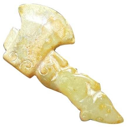 LONDAEE Decorazione con ciondolo a forma di testa di ascia in pietra di giada antica collezione Old Objects