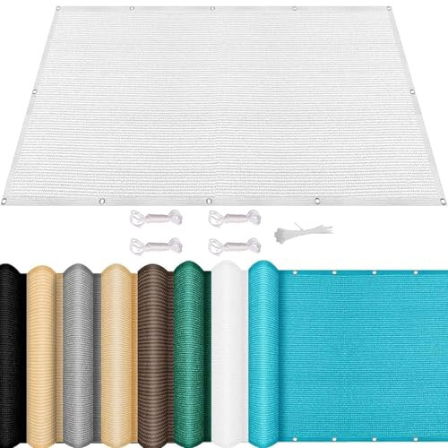 Vela Ombreggiante Parasole 300 x 500 cm Anti UV 95% Rettangolare Traspirante Copertura Parasole Esterna con Fune e Occhiellato per Terrazza Piscina Campeggio, Bianco