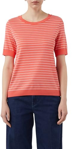 Comma Gestreiftes T-Shirt mit Rippbündchen