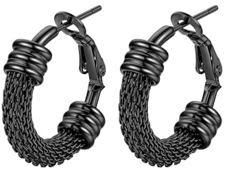 PROSTEEL Creolen edelstahl Damen Huggie Kreolen silber/gold/Schwarz Hoop Klappcreolen Ohrschmuck für Frauen Mädchen 25/30/40/60/70/80 mm Groß Kreis Ohrringe Accessoire