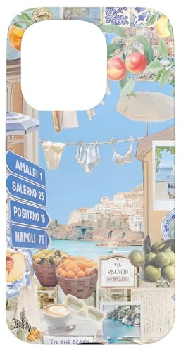 Amalfiküste Italien Sommer Collage Europa Preppy Süß Hülle für iPhone 15 Pro