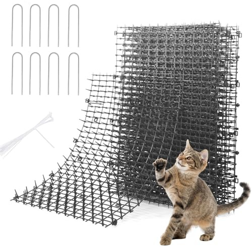 XHYASD 12 alfombrillas disuasorias para gatos, 30 x 40 cm, antipinchos para gatos con clavijas en forma de U