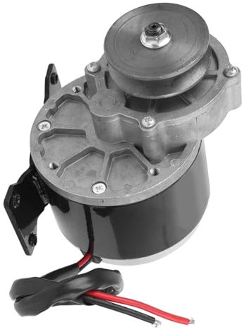 HEEPDD Motor de Engranaje de Cobre Resistente 12V 250W con Polea de Correa de Alto Rendimiento para Uso Industrial