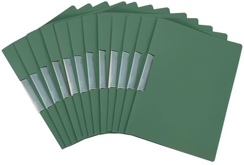 SOYIRI 12 stycken klämmapp A4, klämhäftapparat av plast (grön)