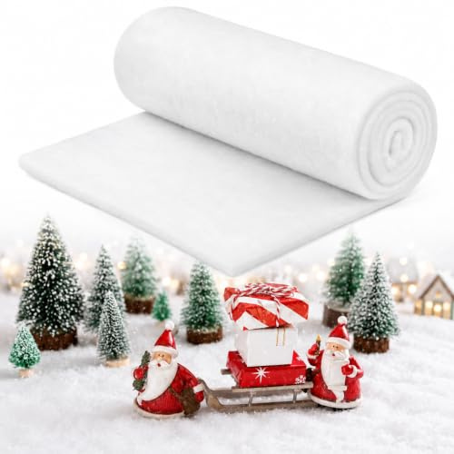 Schneedecke Deko, 240 x 80cm Wchneematte Deko Weihnachten, Kunstschnee Matte, Weihnachten Kunstschnee Weiß, Schnee Weihnachte-n Dekoration für Weihnachte-n Dorf Hintergrund Dekorationen
