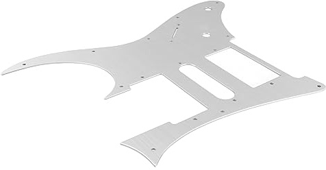 Guitar Pickguard, Aluminium Alloy, Anti Kratzer, E - Gitarre Schutzplatte – Langlebig, Einfache Montage, Perfektes Zubehör für Gitarristen (Silber)