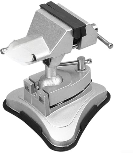 Tornillo de banco giratorio con ventosa, tornillo de banco giratorio de 360 grados para mesa de vidrio, tornillo de banco de aleación de aluminio con mandíbula antideslizante, herramienta de sujeción