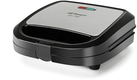 Orbegozo SW 6010 sandwichera 750W placas antiadherentes tostado rápido y uniforme, sellado perfecto, asa tacto frío, protección sobrecalentamiento, fácil limpieza y almacenamiento vertical