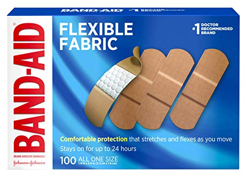 Johnson & Johnson Band-Aid Flexiable Teles Uniding para el cuidado de heridas y los primeros auxilios en un tamaño, 100 piezas