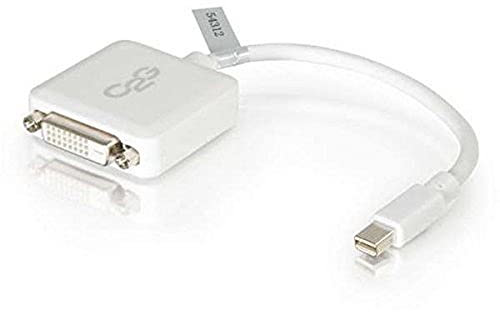 C2G/Cables to Go 54312 8in Mini DisplayPort to DVI Adapter - Male to Female Single Link DVI-D White