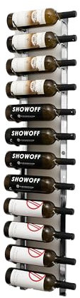 VintageView W Series Pro Wine Rack 44 - Metal Wall Mounted Wine Rack - Modern, Label Forward Wine Storage - Space Saving Wine Rack with 12 Bottle Storage Capacity (Brush Nickel)