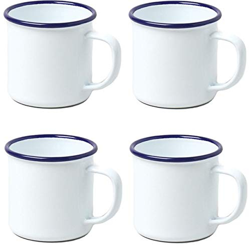 4 X Falcon Housewares Enamel 8cm Mug White