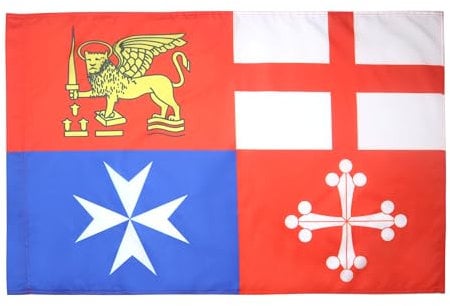 AZ FLAG Bandiera Italia Quattro REPUBBLICHE MARINARE 90x60cm - Bandiera Italiana 60 x 90 cm Foro per Asta