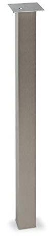 1 x Pied de Table carré 100 x 100 Hauteur 720mm Finition en Acier Inox Hauteur Réglable Capacité de Charge 150 kg Pied