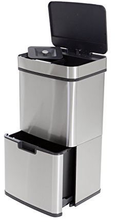 Hailo 0560-009 Poubelle de Tri, Acier Inoxydable, Gris, 42 x 31 x 78 cm