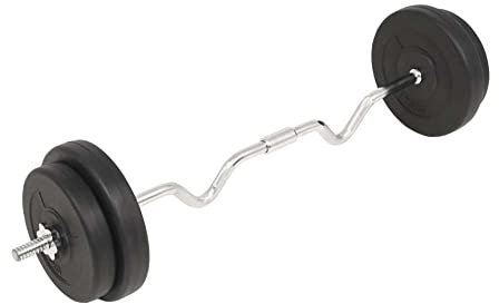 vidaXL Set per Bilanciere da 30 kg Barra Acciaio e Piastre di Peso in Cemento