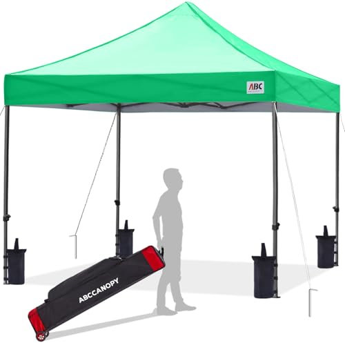 Abccanopy 3x3m Pop Up Gazebo Fully Waterproof Gazebo with Upgraded Rolling Bag, 4 Weight Bags, Pegs and Ropes (Fruit Green)