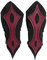 Andracor - Leichte Armstulpe aus Veloursleder - spitz zulaufende Armschützer mit Verzierung und Schnallen - Schwarz/Rot
