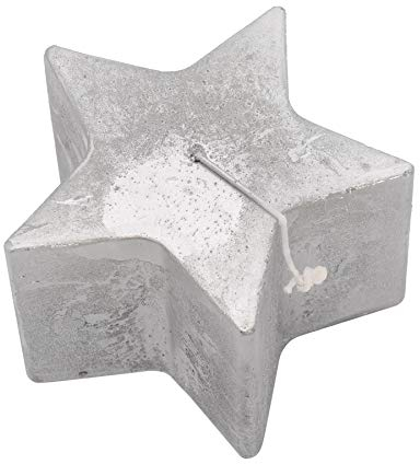 Nicola Spring Metallic-Kerze - Silber - 75 Stunden Brenndauer - sternförmig - 1 Stück - Weihnachtsdekorative Haushaltskerzen, große Esstisch-Weihnachtskerzen ohne Duft