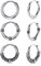 LOLIAS Edelstahl Creolen Ohrringe - Punk Ohrringe, Unisex, Silber-Ton 14MM