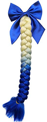 3T-SISTER Bowknot Helm geflochtener Pferdeschwanz Motorrad Fahrrad Helm Haar Zöpfe Haarteile für Erwachsene (White)