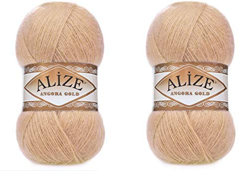 20 % Wolle, 80 % Acryl, weiches Garn, Alize, Angora, Goldgarn, Häkeln, 200 g, 1204 m, Spitze, Handstricken, türkisches Garn (95 Kamel)