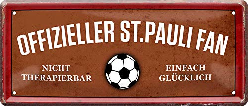 Blechschilder OFFIZIELLER ST. Pauli Fan Metallschild für Fußball Begeisterte Deko Artikel Schild Geschenkidee 28x12 cm