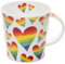CA-RAIH-XX Tasse mit Regenbogen-Herzen, Knochenporzellan, Cairngorm-Form, 0,48 l