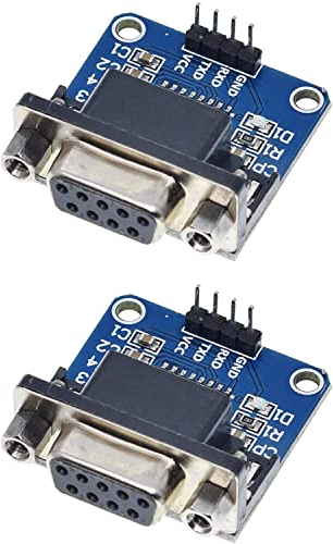 PENGLIN 2PCS MAX3232 3.3V bis 5V DB9 Buchse RS232 Seriell Prot zu TTL Konverter Modul Root Connector für Arduino Raspberry Pi und Mikrocontroller