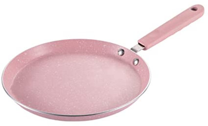 Lurrose Steinbeschichtete Nichtstick Bratpfanne Pfanne Aluminiumlegierung Omelette Pan Flache Kochen Pfanne Pfannkuchen Pfanne für Gasöfen Induktion Herd Ofen Rosa 6 Zoll