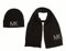 Michael Kors Damen Schal und Mütze mit Nieten, Schwarz, Schwarz, Standard